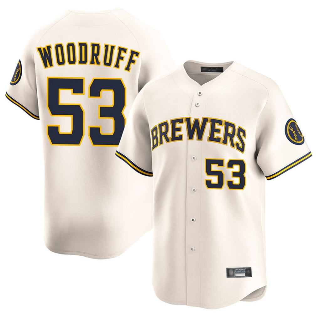 Milwaukee Brewers #53 Brandon Woodruff Player Cream HeidiMiller Home Limited Game Stitched Jerseys