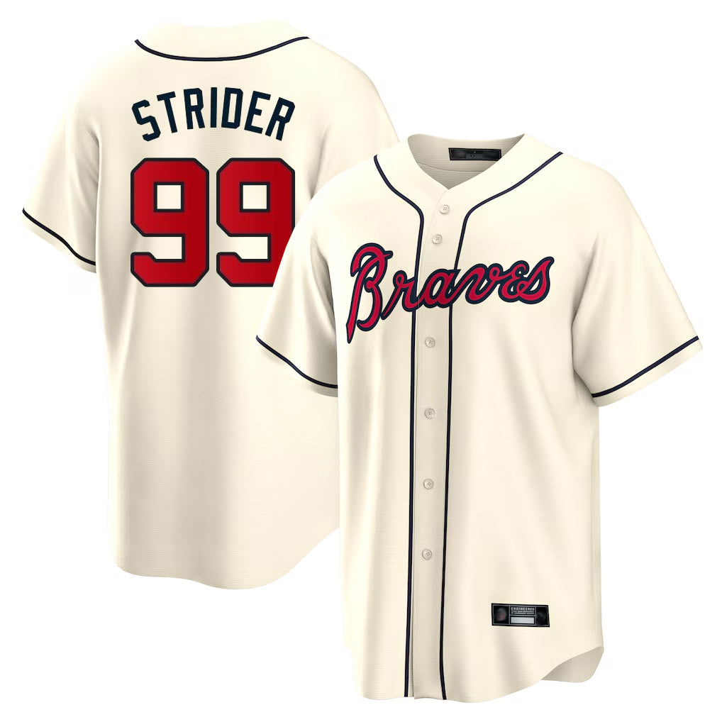 Atlanta Braves #99 Spencer Strider Player Cream HeidiMiller Home Game Stitched Jerseys