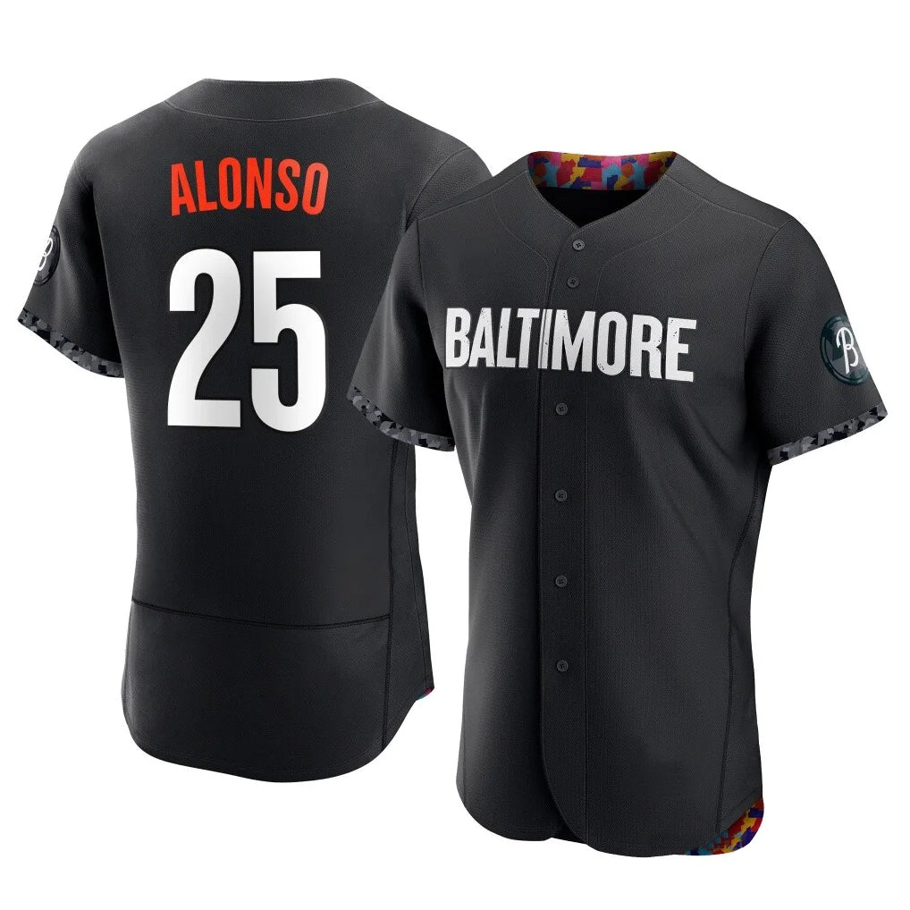 Baltimore Orioles #25 Pete Alonso Player Black HeidiMiller City Connect Limited Elite Home Game Stitched Jerseys