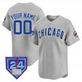 Custom Chicago Cubs 2024 Spring Training Patch Vapor Premier Limited Jersey V2 ¨C Gray HeidiMiller