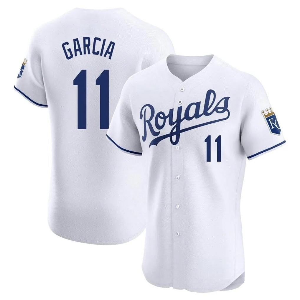 Kansas City Royals #11 Maikel Garcia Player White HeidiMiller Alt Limited Elite Home Stitched Jerseys