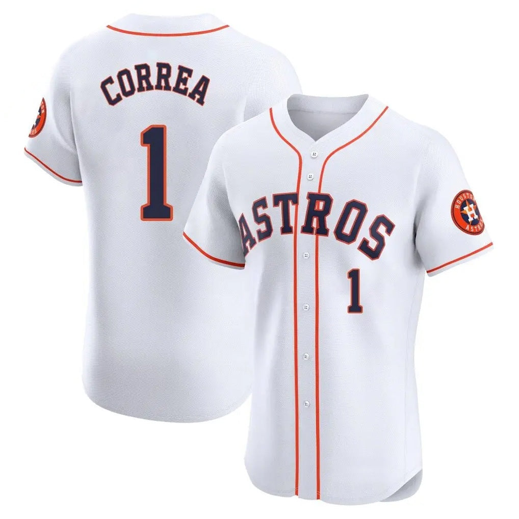 Houston Astros #1 Carlos Correa Player White HeidiMiller Limited Elite Home Stitched Jerseys