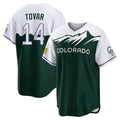 Colorado Rockies #14 Ezequiel Tovar Player Green HeidiMiller City Connect Home Game Stitched Jerseys