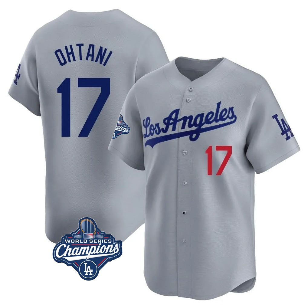 Los Angeles Dodgers #17 Shohei Ohtani Player Gray HeidiMiller World Series Meet Limited Home Stitched Jerseys