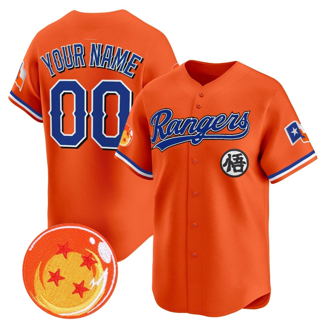Custom Texas Rangers x Dragon Ball Orange HeidiMiller Vapor Premier Limited Jersey - All Stitched