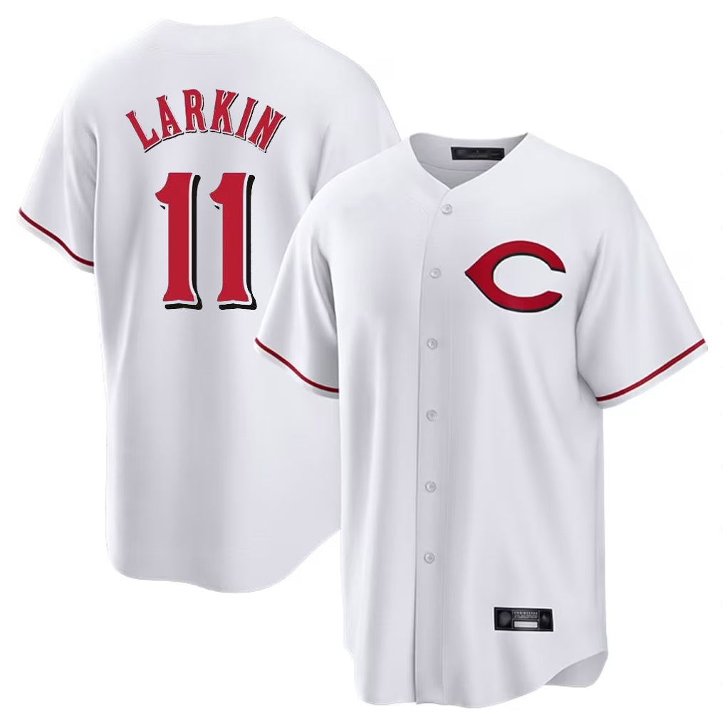 Cincinnati Reds #11 Barry Larkin Player White HeidiMiller Home Game Stitched Jerseys