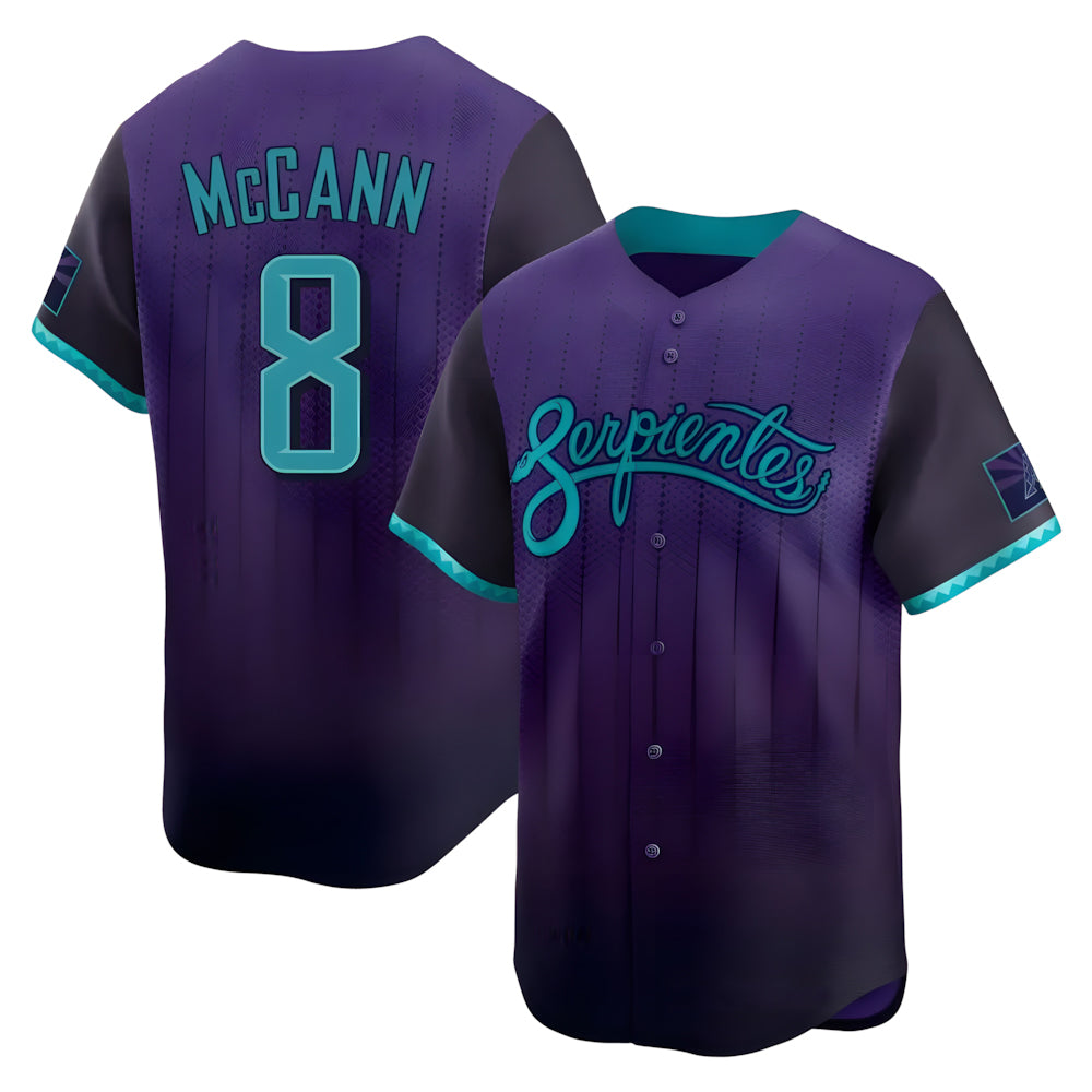 Arizona Diamondbacks #8 James McCann Player Purple HeidiMiller City Connect Limited Home Game Stitched Jerseys