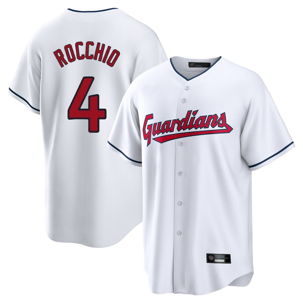 Cleveland Guardians #4 Brayan Rocchio Player White HeidiMiller Home Game Stitched Jerseys