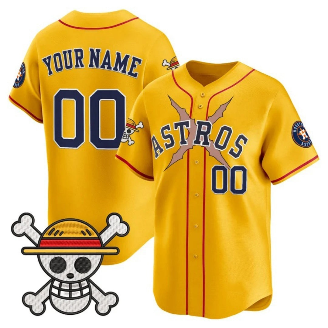 Custom Houston Astros x One Piece Gold HeidiMiller Vapor Premier Limited Jersey - Stitched
