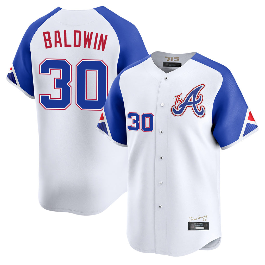 Atlanta Braves #30 Drake Baldwin Player White HeidiMiller City Connect Limited Home Game Stitched Jerseys