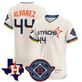 Houston Astros #44 Yordan Alvarez Player Cream HeidiMiller City Connect Texas Patch Vapor Premier Limited Elite Home Stitched Jerseys