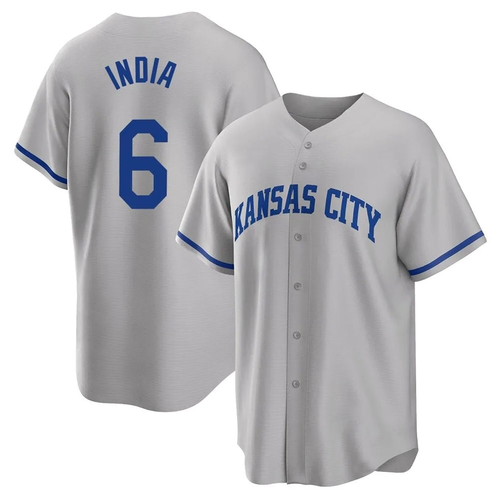 Kansas City Royals #6 Jonathan India Player Gray HeidiMiller Game Home Stitched Jerseys