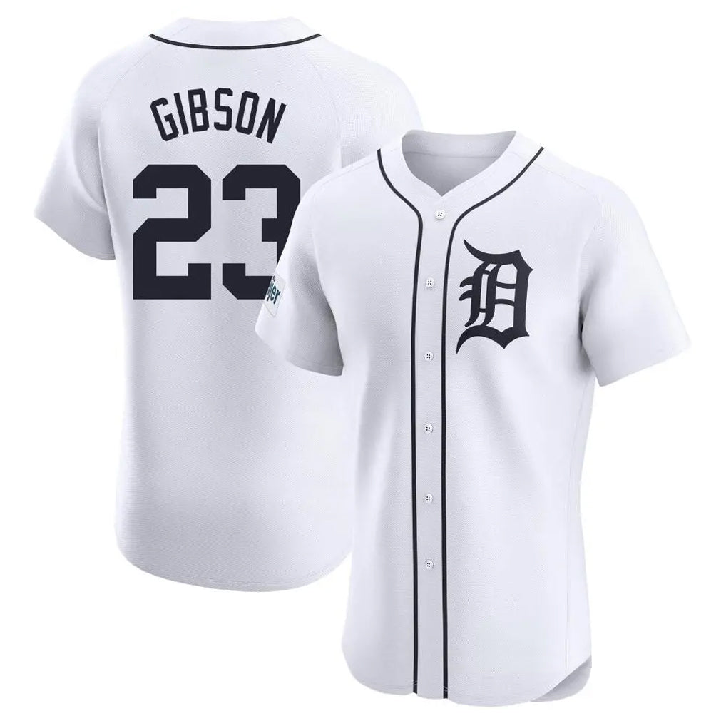 Detroit Tigers #23 Kirk Gibson Player White HeidiMiller Limited Elite Home Stitched Jerseys