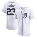 Detroit Tigers #23 Kirk Gibson Player White HeidiMiller Limited Elite Home Stitched Jerseys
