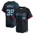 Miami Marlins #39 Eury Perez Player Black HeidiMiller City Connect Home Limited Stitched Jerseys