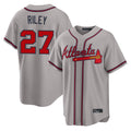 Atlanta Braves #27 Austin Riley Player Gray HeidiMiller Home Game Stitched Jerseys