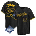 Los Angeles Dodgers #25 Tommy Edman Player Black HeidiMiller World Series Meet Snake Skin City Game Home Stitched Jerseys