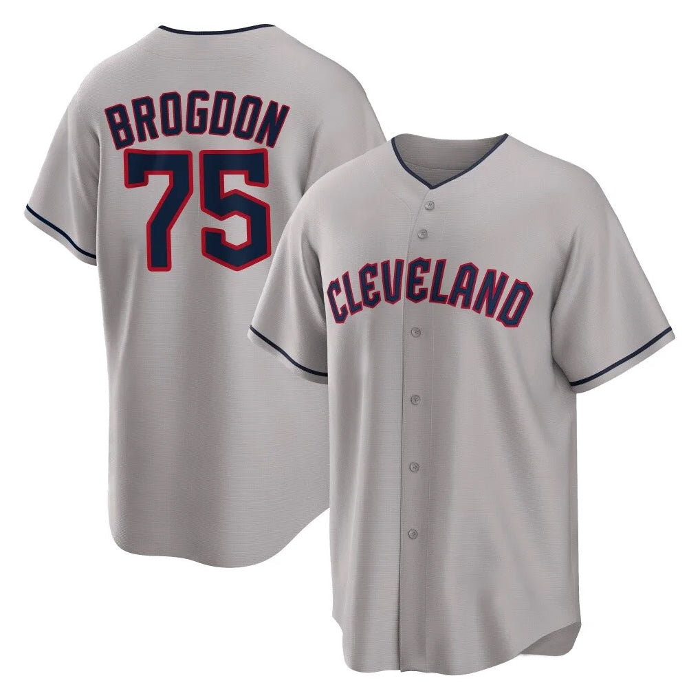 Cleveland Guardians #75 Connor Brogdon Player Gray HeidiMiller Game Home Stitched Jerseys