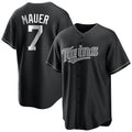 Minnesota Twins #7 Joe Mauer Player Black HeidiMiller Home Game Stitched Jerseys