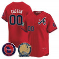 Custom Atlanta Braves Hank Aaron 715th Home Run Patch Vapor Premier Limited Jersey V2 ¨C Red HeidiMiller