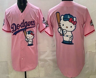Los Angeles Dodgers Pink HeidiMiller Hello Kitty Big Logo 2025 World Series Champions Limited Jersey