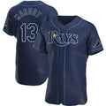 Tampa Bay Rays #13 Manuel Margot Navy HeidiMiller Alternate Jersey
