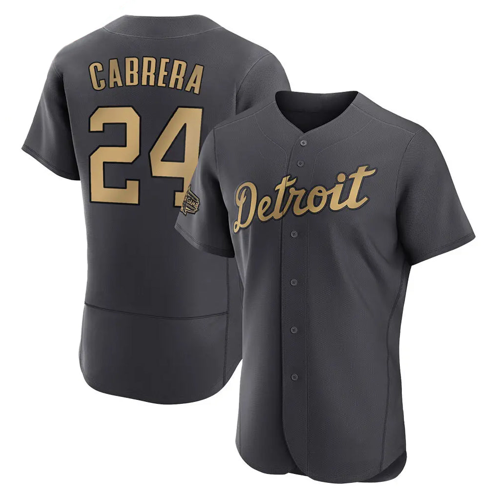 Detroit Tigers #24 Miguel Cabrera Player Charcoal HeidiMiller All-Star Limited Elite Home Stitched Jerseys