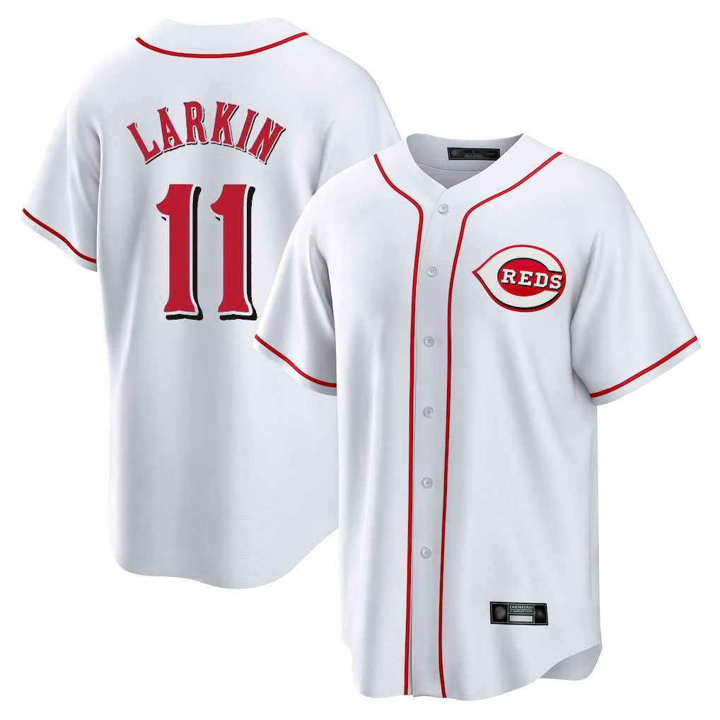 Cincinnati Reds #11 Barry Larkin Player White HeidiMiller Game Home Stitched Jerseys