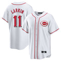 Cincinnati Reds #11 Barry Larkin Player White HeidiMiller Game Home Stitched Jerseys