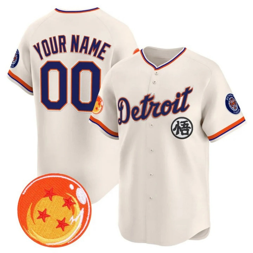 Custom Detroit Tigers x Dragon Ball Cream HeidiMiller Vapor Premier Limited Jersey - All Stitched