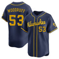 Milwaukee Brewers #53 Brandon Woodruff Player Navy HeidiMiller Home Limited Stitched Jerseys