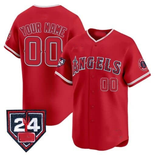 Custom Los Angeles Angels 2024 Spring Training Patch Vapor Premier Limited Jersey ¨C Red HeidiMiller