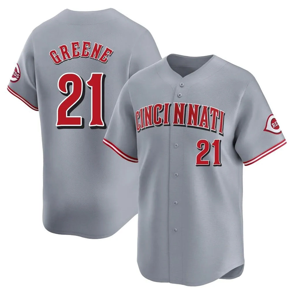 Cincinnati Reds #21 Hunter Greene Player Gray HeidiMiller Home Limited Stitched Jerseys