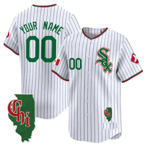 Custom Chicago White Sox Mexico Vapor Premier Limited Jersey ¨C Illinois Patch ¨C White 2 HeidiMiller