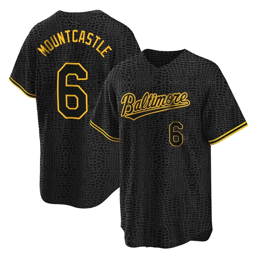 Baltimore Orioles #6 Ryan Mountcastle Player Black HeidiMiller Snake Skin City Home Game Stitched Jerseys