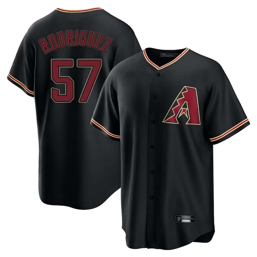 Arizona Diamondbacks #57 Eduardo Rodriguez Player Black HeidiMiller Limited Home Stitched Jerseys
