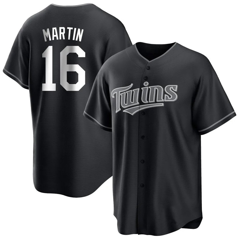 Minnesota Twins #16 Austin Martin Player Black HeidiMiller Home Game Stitched Jerseys