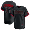 Cincinnati Reds #37 Tyler Stephenson Player Black HeidiMiller City Connect Home Limited Stitched Jerseys