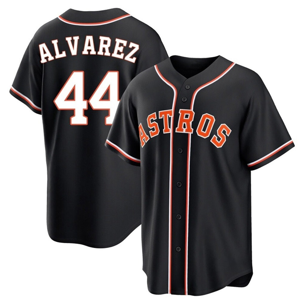 Houston Astros #44 Yordan Alvarez Player Black HeidiMiller Fashion Out Home Game Stitched Jerseys