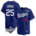 Los Angeles Dodgers #25 Tommy Edman Player Royal HeidiMiller World Series Limited Home Stitched Jerseys
