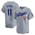 Los Angeles Dodgers #11 Roki Sasaki Player Gray HeidiMiller Limited Home Stitched Jerseys