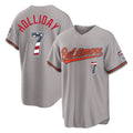 Baltimore Orioles #7 Jackson Holliday Player Gray HeidiMiller USA 250 Fourth of July Home Game Stitched Jerseys