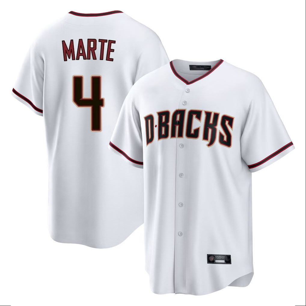 Arizona Diamondbacks #4 Ketel Marte Player White HeidiMiller Home Game Stitched Jerseys