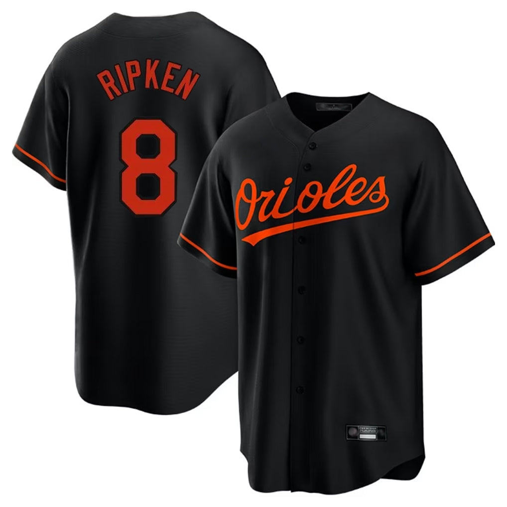 Baltimore Orioles #8 Cal Ripken Player Black HeidiMiller Home Game Stitched Jerseys