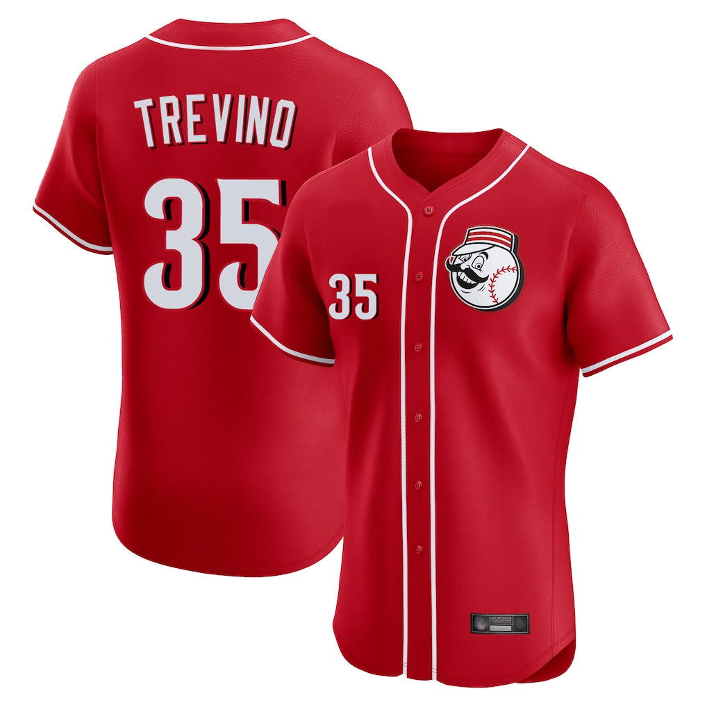 Cincinnati Reds #35 Jose Trevino Player Red HeidiMiller Limited Elite Home Game Stitched Jerseys