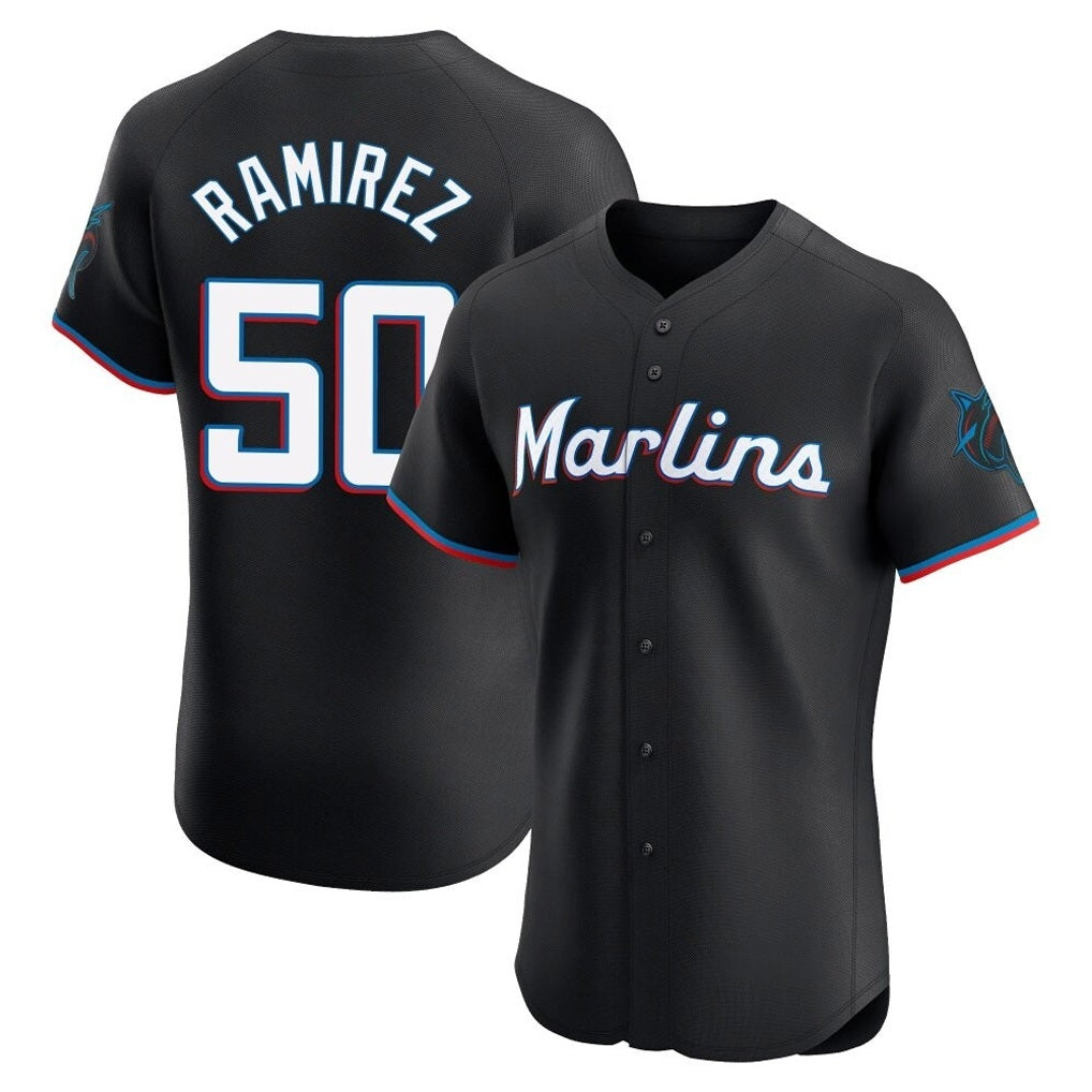 Miami Marlins #50 Agustin Ramirez Player Black HeidiMiller Vapor Home Limited Elite Stitched Jerseys