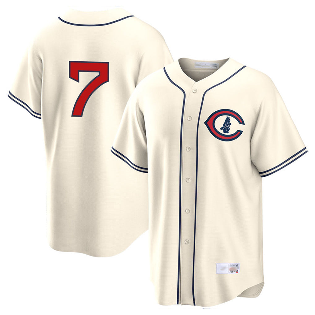 Chicago Cubs #7 Dansby Swanson Player Cream HeidiMiller Field of Dreams Home Game Stitched Jerseys