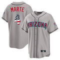 Arizona Diamondbacks #4 Ketel Marte Player Gray HeidiMiller USA 250 Fourth of July Home Game Stitched Jerseys