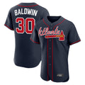 Atlanta Braves #30 Drake Baldwin Player Navy HeidiMiller Limited Elite Home Game Stitched Jerseys
