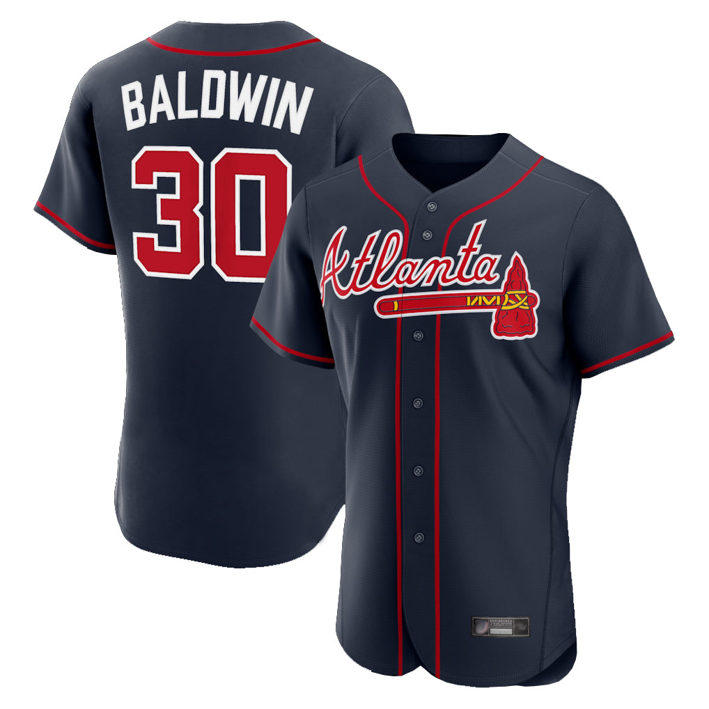 Atlanta Braves #30 Drake Baldwin Player Navy HeidiMiller Limited Elite Home Game Stitched Jerseys